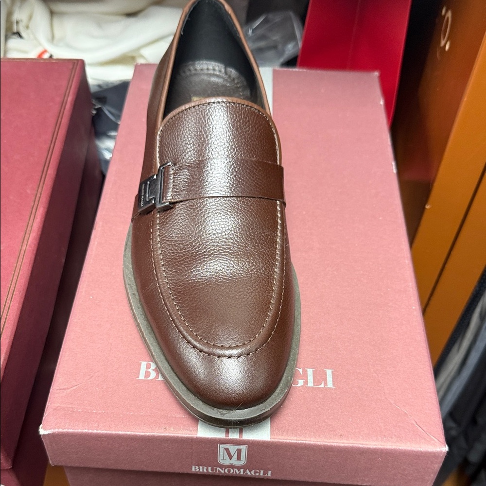 Bruno Magli Men's Rich Brown Slip-On Loafers
